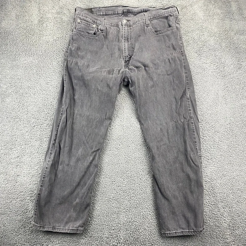 Levis 505 Regular Fit Jeans Mens W40 L30 Gray Denim‎ Pants